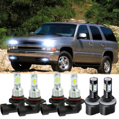 For Chevy Tahoe Suburban 1500 2500 2001-2006 LED Headlight + Fog Light Bulbs Kit