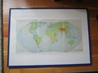 Weltkarte physikalisch 1 : 60.000 gerahmt Passepartout Geschenk Deko 72x51