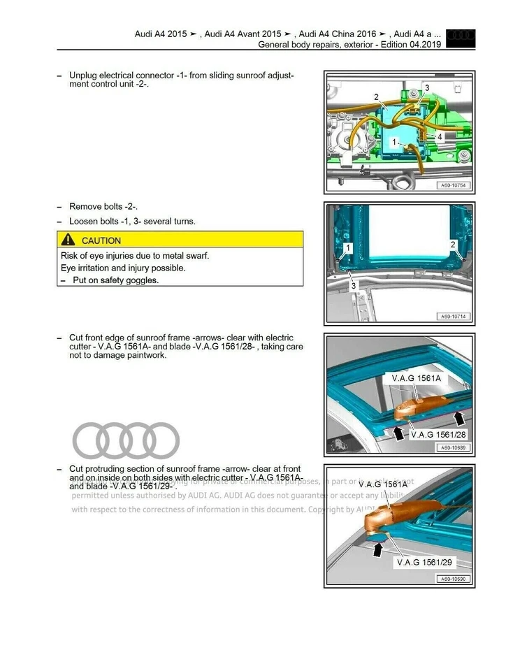 Audi A4 B9 (2015-2020)  manuale officina workshop manual - Immagine 3 di 4