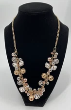 Charming Charlie Gold Tone Multi Textured Silver Gold Open Beaded Necklace