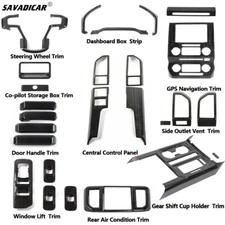 26x Black Wood Interior Full Set Decor Panel Cover Trim Kit for Ford F150 15-20