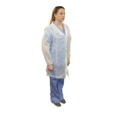 Safety Zone PolyLite Lab Coat with Snap Button Front Polypropylene Lab Coat