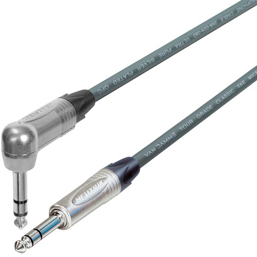 Straight Right Angle Stereo TRS Jack Cable 1/4 6.35mm Neutrik Van Damme Lead - Picture 10 of 11