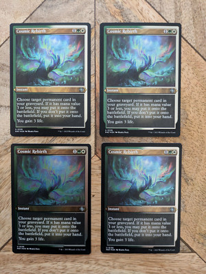 4 x Cosmic Rebirth Etched Foil MtG March of the Machines Aftermath Playset