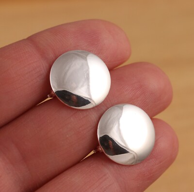 Stilvolle Ohrringe massiv 925 Sterling Silber schlicht Kreis 18 mm Durchmesser