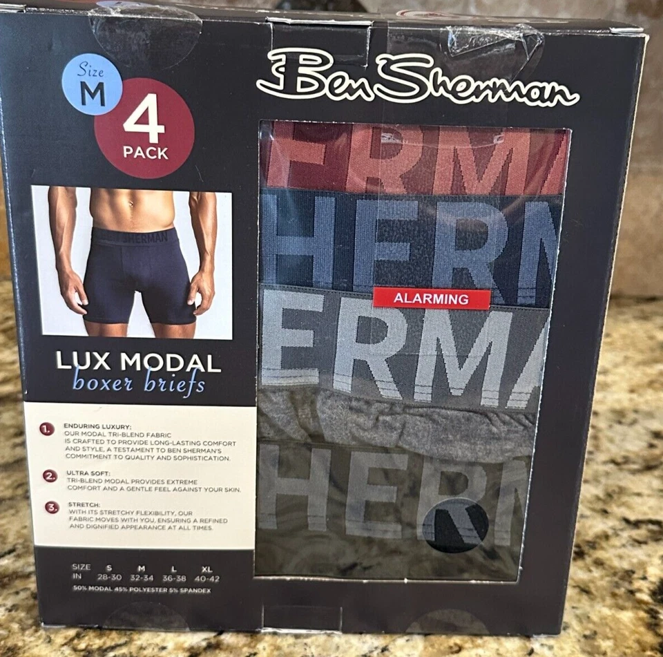 Calzoncillos boxer para hombre Ben Sherman 4 piezas Heritage Lux ropa interior mediana E18 Foto 2 de 4