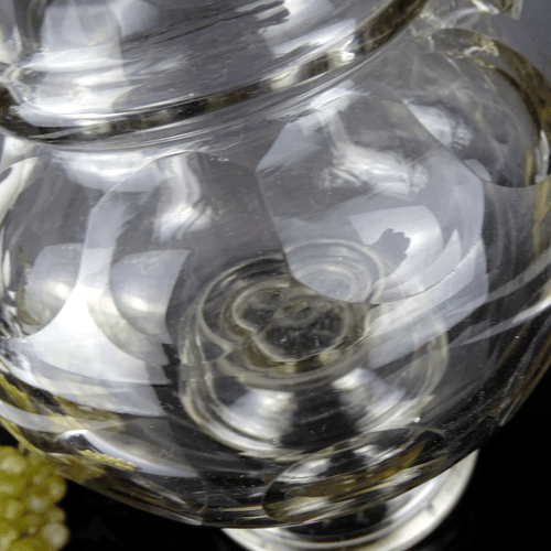 Antik Wein-Wasser Kanne Krug Glas Schliff ▶ 33,5 cm ◀ Böhmen Austria um 1915 - 第 6/10 張圖片