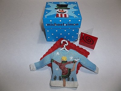 Michael Simon Miniature CHRISTMAS Sweater Ornament SKATER H094332 MIB | eBay
