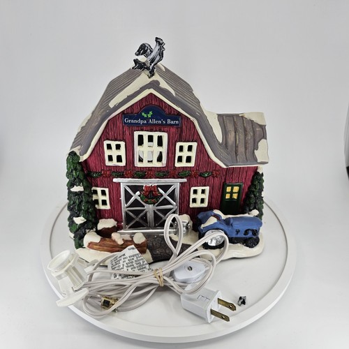 Carole Towne Collectible Grandpa Allen's Barn 2018 Christmas Village Farm WORKS - Picture 2 of 9