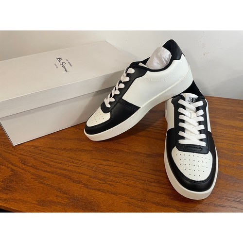 Ben Sherman Leather Richmond Street Skate Sneaker White Black Low Top Shoes 7.5