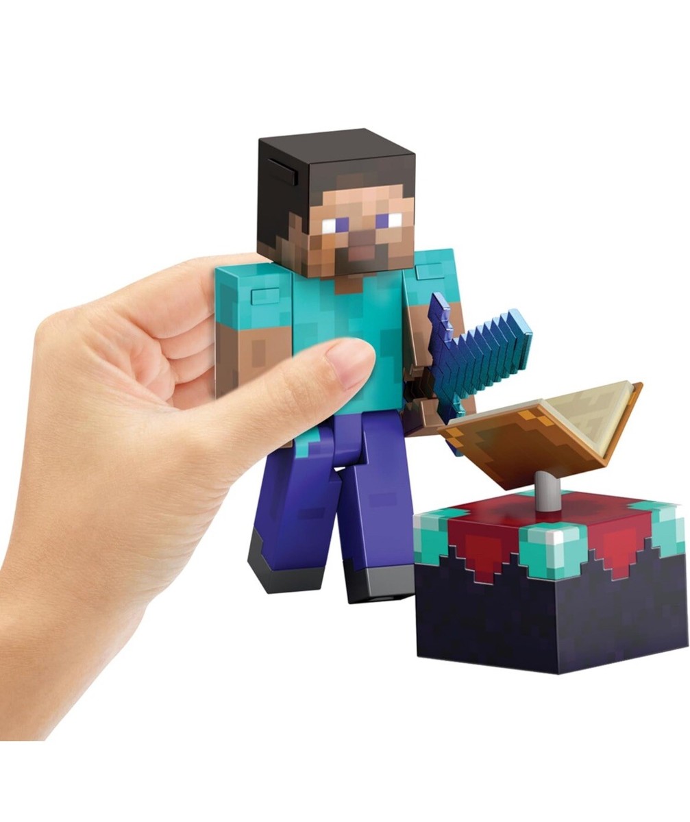 MINICRAFT/フィギュア/スティーブ・ジョブズ/ハンドメイド/ドール/箱付 2024 Mattel Minecraft- DIAMOND LEVEL STEVE (w Enchanted Table
