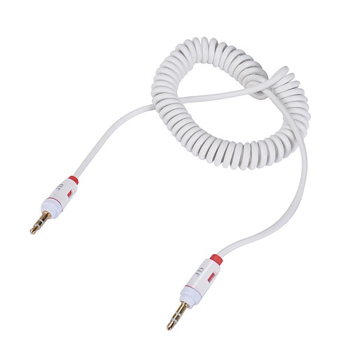 3.5mm Male to Male AUX Auxiliary Stereo Audio Spring Cable Cord PC phone Car WT - Picture 2 of 2