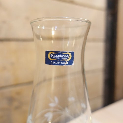 Vase Etched Berry Pattern Clear Glass 6 7/8 in. Pasabahce Swanky Barn - Picture 2 of 12
