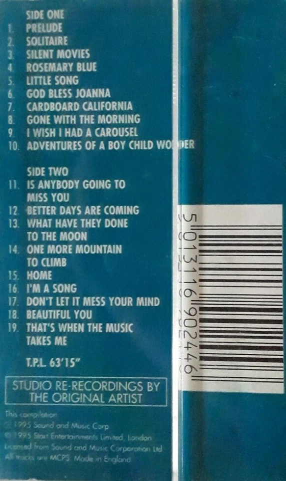 Neil Sedaka-Solitaire Cassette.1995 Sound And Music MUCA 9024.I'm A Song+ - Image 2 of 4