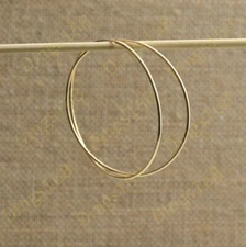 Classic 18K Yellow Gold Filled Light-Weight 50mm/2" Large Endless Hoop Earrings