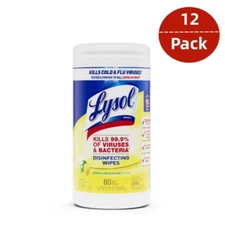 Lysol Disinfecting Wipes, Lemon &Lime Blossom, 960 Ct , 80 pk/ea (Case of 12)