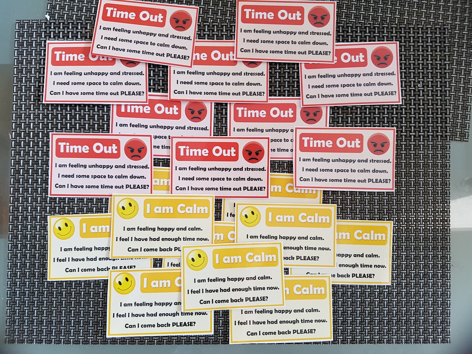 calm down time out cards teacher child autism classroom aid adhd sen