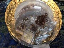 Jewelry Making Beading Lot bead art craft earring supplies gold safety pins