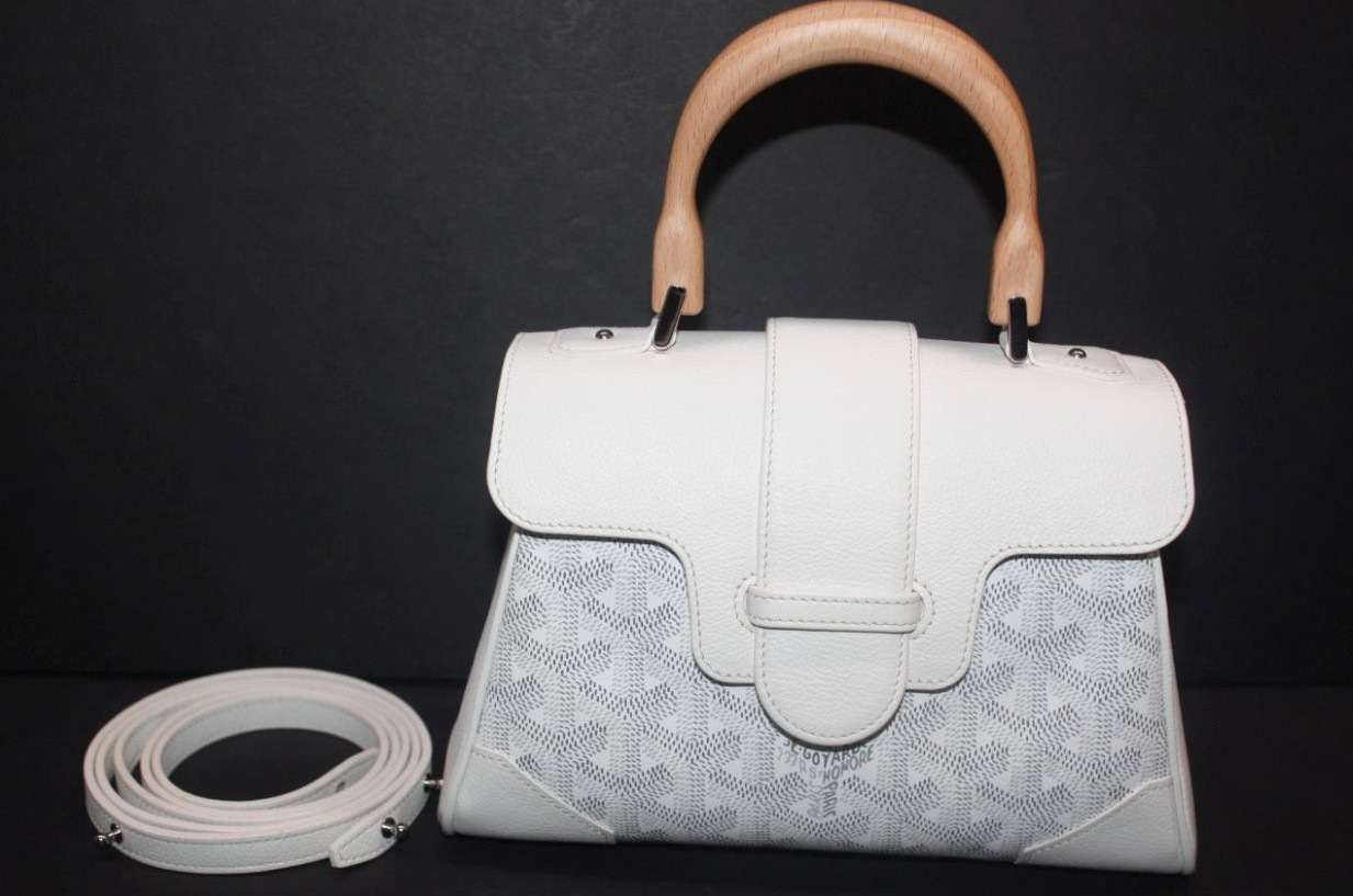 GOYARD Saigon Souple Mini Bag Wood Handle Coated Canv… Gem