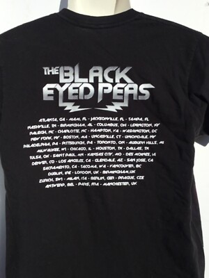 Black Eyed Peas ツアーTシャツ L Black Eyed Peas concert Tour 2 sided blackt Shirt sz M Medium