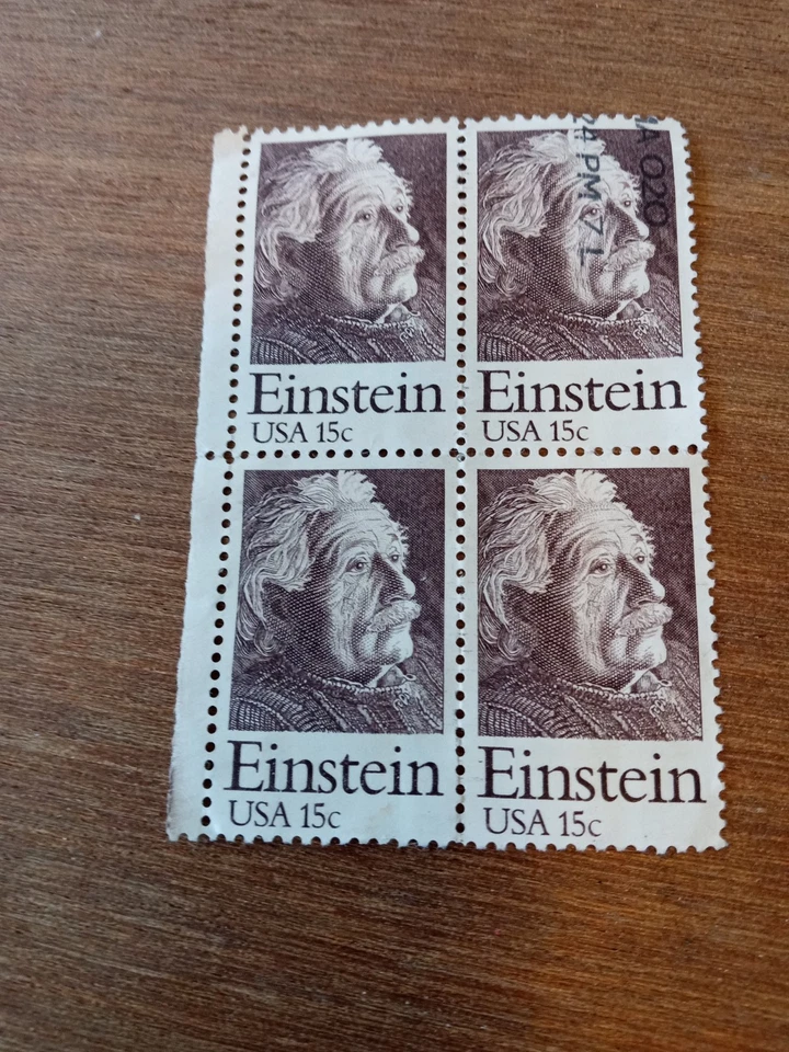 UNITED STATES - Stamps - Sc#1774 - Einstein - Block of Four - used - XF/VF - Image 2 of 2