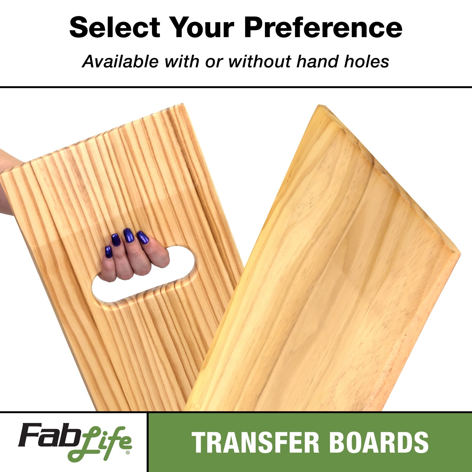 FabLife Deluxe Hardwood Transfer Board for Easy Patient Transfer