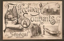 SENEGAL (AOF)  carte  postale cpa  Afectueux Souhaits (multiplans)/1923