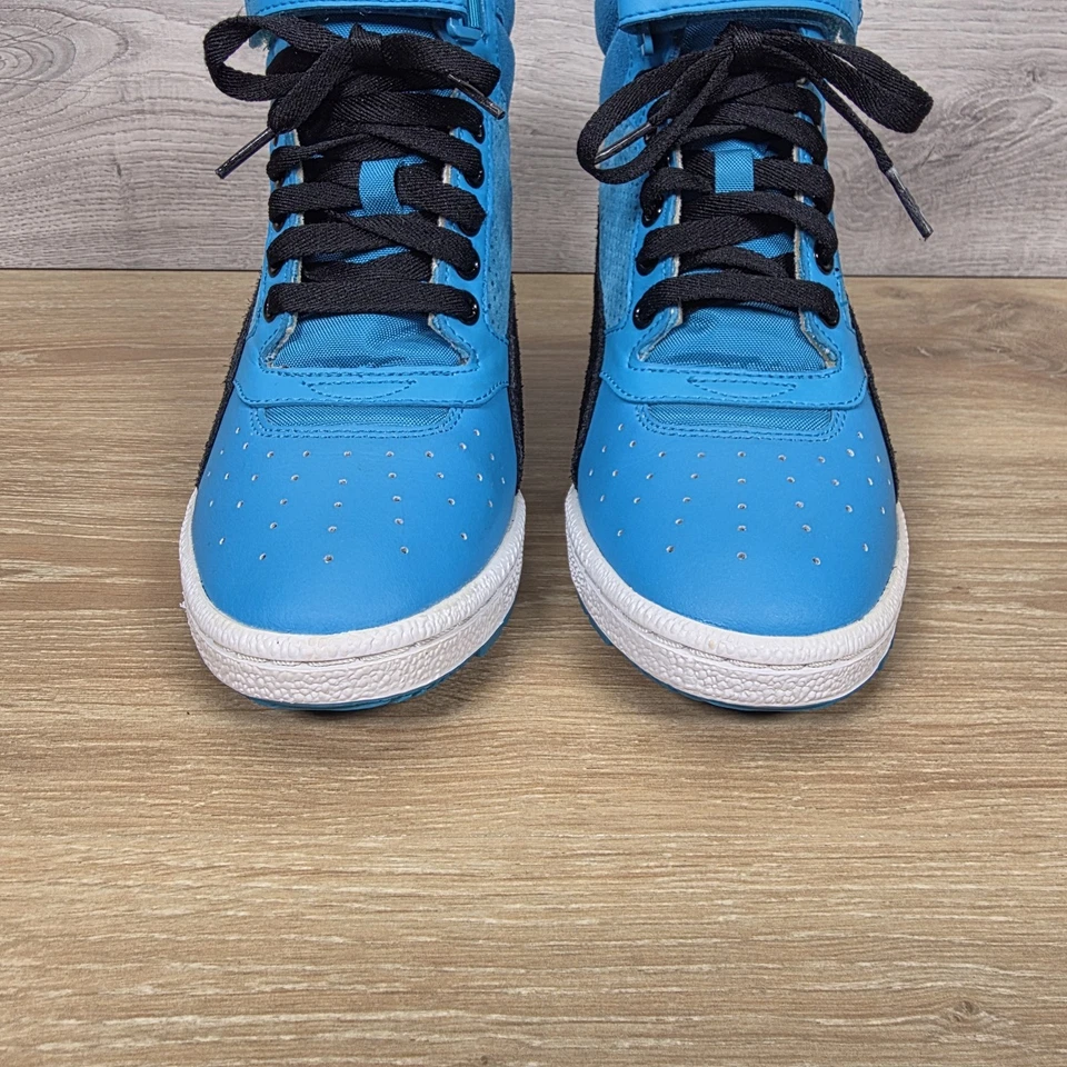 Puma Sky Contact UK 4.5 Blue Teal Leather Suede Hidden Wedge Retro Hi Top Shoes - Image 4 of 4
