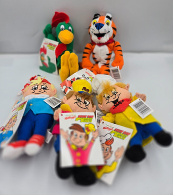 1997 Kellogg's Cereal Mascots Breakfast Bunch Beanie Plush Lot of 5 with Tags