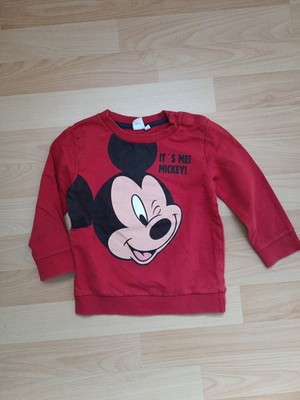 Disney Baby Jungen Pullover Sweatshirt Langarm Bedruckt Mickey Mouse Größe 86