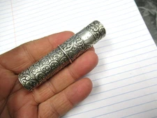 Antique S. Cottle & Co Sterling 11 Repousse Sewing Lipstick Holder Vanity Item