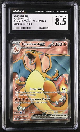 POKEMON 2023 CHARIZARD EX 183/165 ULTRA RARE CGC 8.5 NM/MINT+