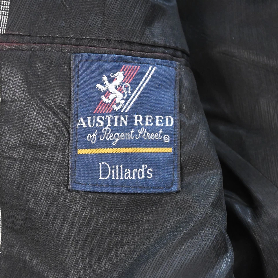 Traje De Colección Hecho en EE. UU. Austin Reed 42L 34x32 Gris Cuadros Glenn 100% Lana Para Hombres Foto 4 de 4