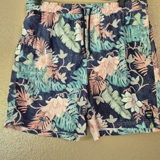 SPICY TUNA Men's Size XL Ferns Floral Print Lined Swim Trunks Bathing Suit