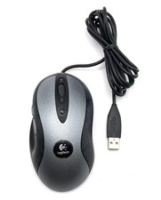Logitech MX500 Optical Gaming Mouse Wired USB 8 Button Silver Black Tested READ