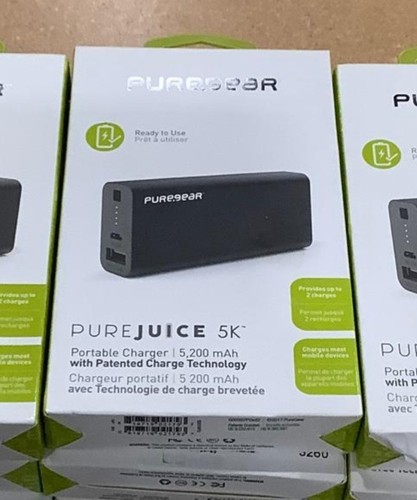PureGear PureJuice 5,200mAh Portable Power Bank with 2.4-Amp USB Port - Black