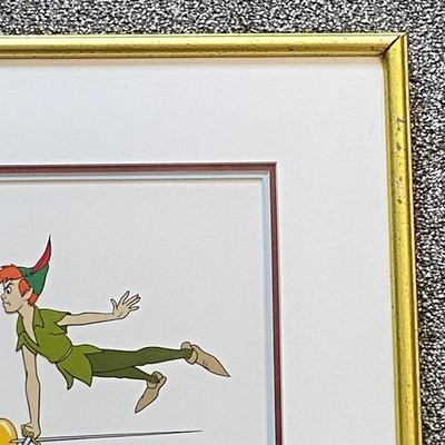 Disney PETER PAN & Captain Hook Ltd Edition Serigraph Cel Framed