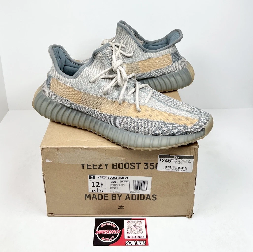 Taglia 12.5 Adidas Yeezy Boost 350 V2 Low Israfil OG TUTTE LEGGERMENTE INDOSSATE!
