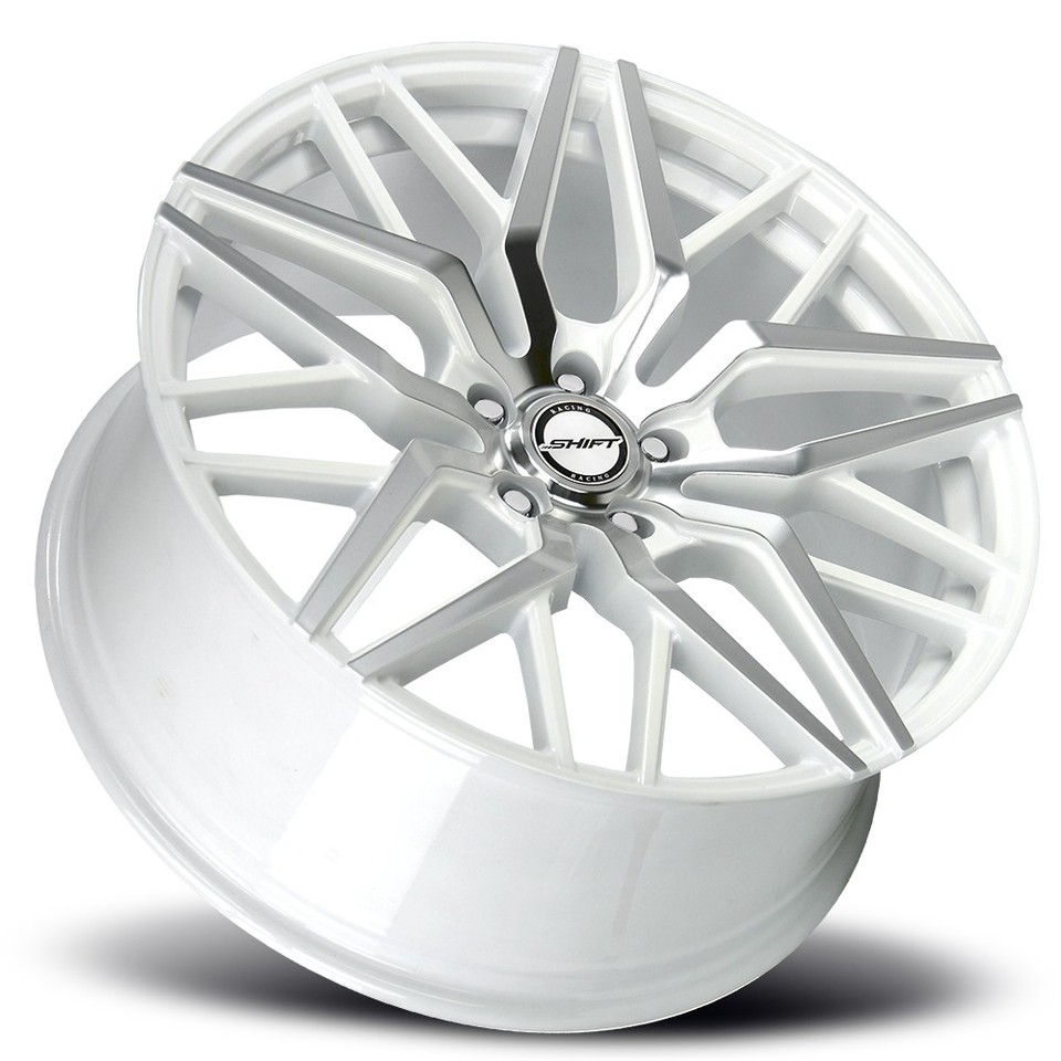 Shift H33 Spring 20x8.5 5x114.3 35 White Wheels(4) 73.1 20