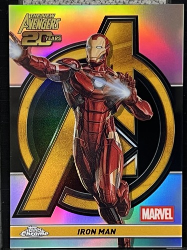 Iron Man [Black] #AV-9 Marvel 2025 Topps Chrome New Avengers 20th Anniversary card