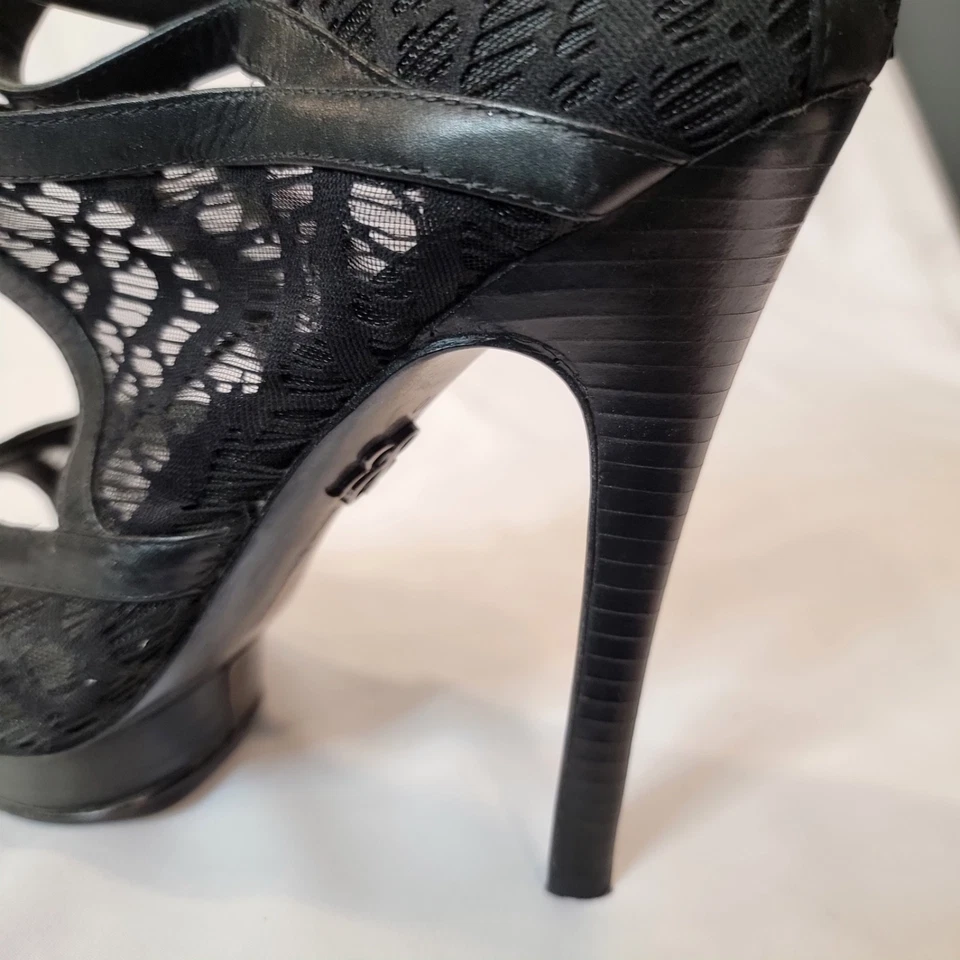 Кружевные и кожаные гладиаторские туфли-лодочки с ремешками Rock and Republic - Изображение 4 из 4