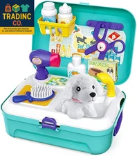 Pet Care Role Play Set Grooming Toys Feeding Dog Backpack Vet Kit Educational To