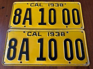 1938 California License Plates Set (2)
