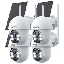 ARCCTV 4-Pack WiFi6 Solar Security Camera 4MP Color Night Vision & Human Detect