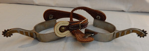 Stainless Steel Gold Inlay Western Cowboy Spurs - 49
