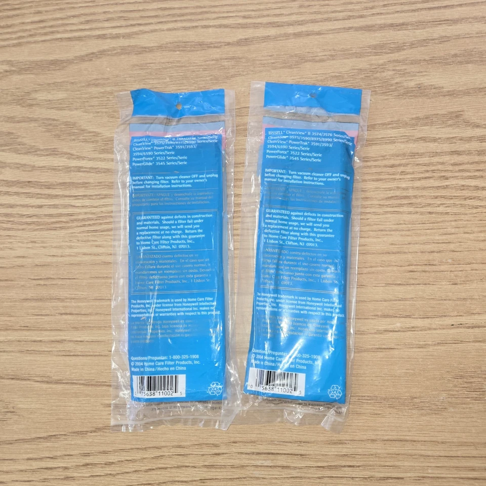 2- Filtro de repuesto al vacío Bissell 7 y 9 H11002 hecho por Honeywell nuevo en paquete Foto 2 de 3
