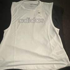 adidas AEROREADY Breathable Logo Tank Top White/Black Women’s M GD5775