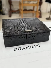 EXCLUSIVE Brahmin Black Melbourne Gift Box /Jewelry Box w/ Custom Jewelry Trays!