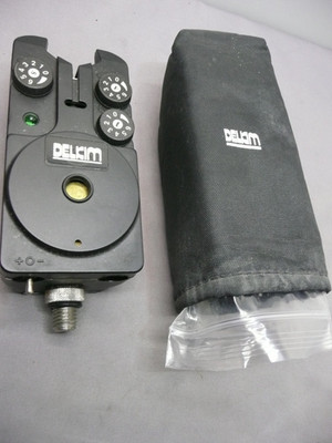 ORIGINAL DELKIM BITE ALARM PLUS OLD SOFT CASE-GREEN LED-USED*CARP FISHING BUZZER