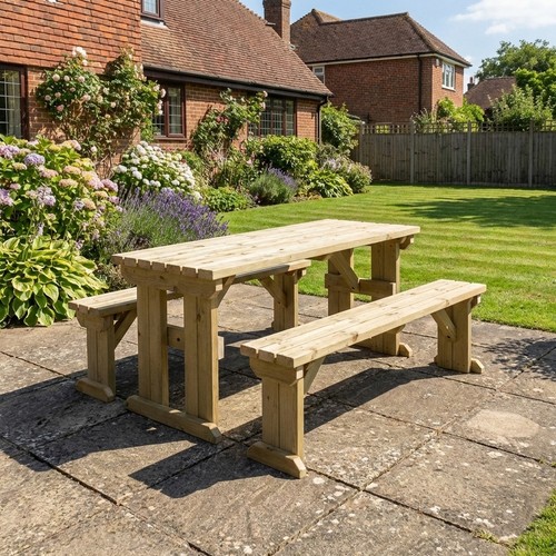 Picnic Table Pub Bench Wooden